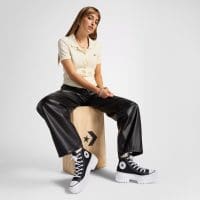 کتونی لژدار زنانه کانورس آل استار Chuck Taylor All Star Lugged Heel مشکی اورجینال