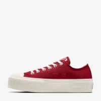 کتونی لژدار طرح قلب کانورس آل استار Chuck Taylor All Star Lift زرشکی زنانه اورجینال