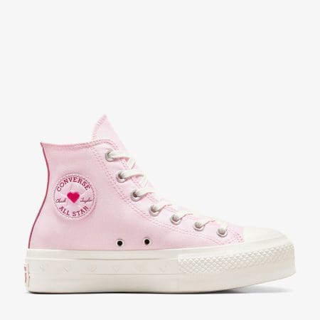 کتونی لژدار طرح قلب کانورس آل استار Chuck Taylor All Star Lift صورتی زنانه اورجینال