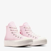 کتونی لژدار طرح قلب کانورس آل استار Chuck Taylor All Star Lift صورتی زنانه اورجینال