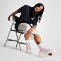 کتونی لژدار طرح قلب کانورس آل استار Chuck Taylor All Star Lift صورتی زنانه اورجینال