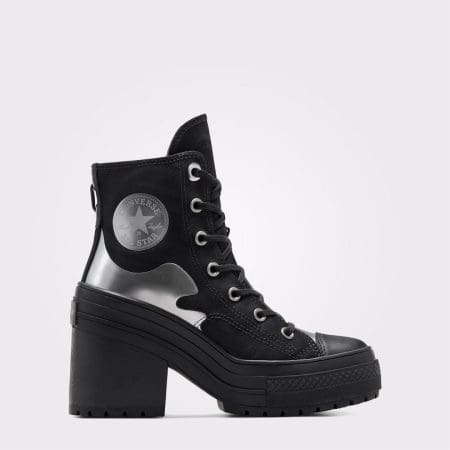 کتونی لژدار کانورس آل استار Chuck 70 De Luxe Heel مشکی مردانه و زنانه اورجینال