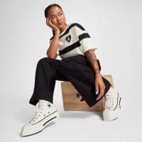 کتونی لژدار کانورس آل استار Chuck 70 De Luxe Squared کرم مردانه و زنانه اورجینال