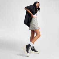 کتونی لژدار کانورس آل استار Chuck 70 De Luxe Wedge مشکی مردانه و زنانه اورجینال