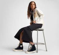 کتونی لژدار کانورس آل استار Chuck 70 Wedge مشکی زنانه اورجینال