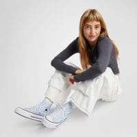 کتونی لژدار کانورس آل استار Chuck Taylor All Star Lift آبی زنانه اورجینال