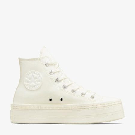 کتونی لژدار کانورس آل استار Chuck Taylor All Star Modern Lift کرم مردانه و زنانه اورجینال