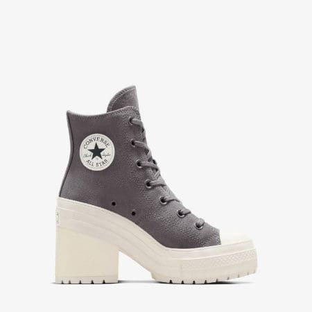 کتونی چرمی لژدار کانورس آل استار Chuck 70 De Luxe Heel طوسی مردانه و زنانه اورجینال