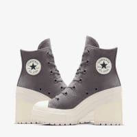 کتونی چرمی لژدار کانورس آل استار Chuck 70 De Luxe Heel طوسی مردانه و زنانه اورجینال