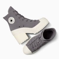 کتونی چرمی لژدار کانورس آل استار Chuck 70 De Luxe Heel طوسی مردانه و زنانه اورجینال