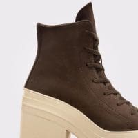 کتونی چرمی لژدار کانورس آل استار Chuck 70 De Luxe Heel قهوه‌ای مردانه و زنانه اورجینال