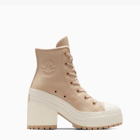 کتونی چرمی لژدار کانورس آل استار Chuck 70 De Luxe Heel قهوه‌ای مردانه و زنانه اورجینال