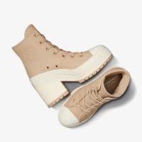 کتونی چرمی لژدار کانورس آل استار Chuck 70 De Luxe Heel قهوه‌ای مردانه و زنانه اورجینال