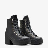 کتونی چرمی لژدار کانورس آل استار Chuck 70 De Luxe Heel مشکی مردانه و زنانه اورجینال