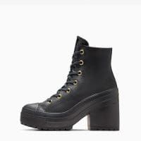 کتونی چرمی لژدار کانورس آل استار Chuck 70 De Luxe Heel مشکی مردانه و زنانه اورجینال