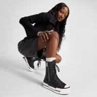 کتونی چرمی لژدار کانورس آل استار Chuck 70 Plus XHi مشکی مردانه و زنانه اورجینال