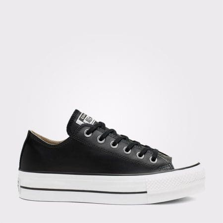 کتونی چرمی لژدار کانورس آل استار Chuck Taylor All Star مشکی مردانه و زنانه اورجینال