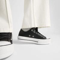 کتونی چرمی لژدار کانورس آل استار Chuck Taylor All Star مشکی مردانه و زنانه اورجینال