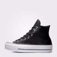 کتونی چرمی لژدار کانورس آل استار Chuck Taylor All Star Lift مشکی مردانه و زنانه اورجینال