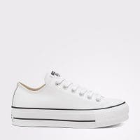 کتونی چرمی کانورس آل استار Chuck Taylor All Star Lift سفید لژدار مردانه و زنانه اورجینال