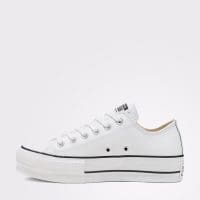 کتونی چرمی کانورس آل استار Chuck Taylor All Star Lift سفید لژدار مردانه و زنانه اورجینال