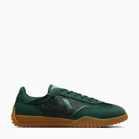 کتونی چرمی کانورس آل استار x Swarovski Run Star Trainer سبز مردانه و زنانه اورجینال