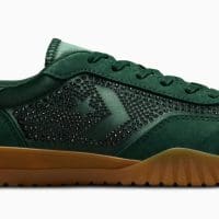 کتونی چرمی کانورس آل استار x Swarovski Run Star Trainer سبز مردانه و زنانه اورجینال