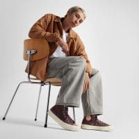 کتونی کانورس Chuck 70 Taylored Lux قهوه‌ای چرمی مردانه و زنانه اورجینال