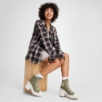 کتونی کانورس آل استار Chuck 70 De Luxe Heel سبز زیتونی زنانه اورجینال