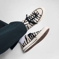 کتونی کانورس آل استار Chuck 70 Zebra Print بژ مردانه و زنانه اورجینال