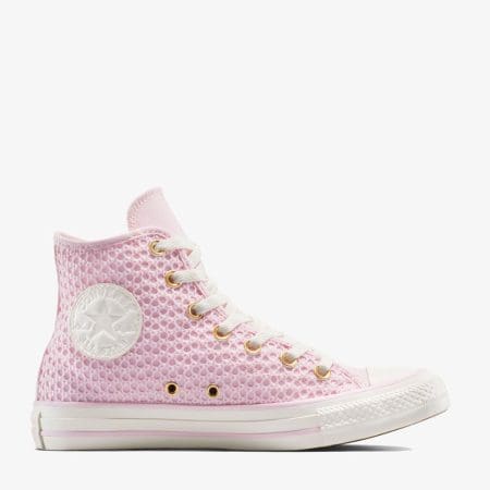 کتونی کانورس آل استار Chuck Taylor All Star بافت‌دار صورتی زنانه اورجینال