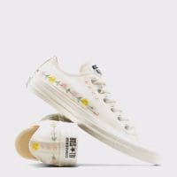 کتونی کانورس آل استار Chuck Taylor All Star Embroidered Flowers کرم مردانه و زنانه اورجینال