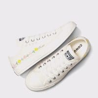 کتونی کانورس آل استار Chuck Taylor All Star Embroidered Flowers کرم مردانه و زنانه اورجینال
