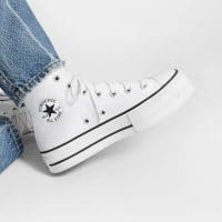 کتونی کانورس آل استار Chuck Taylor All Star Lift سفید لژدار مردانه و زنانه اورجینال