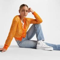 کتونی کانورس آل استار Chuck Taylor All Star Lift سفید لژدار مردانه و زنانه اورجینال