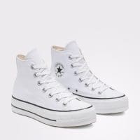 کتونی کانورس آل استار Chuck Taylor All Star Lift سفید لژدار مردانه و زنانه اورجینال