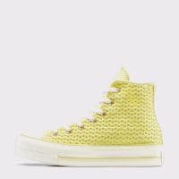 کتونی کانورس آل استار Chuck Taylor All Star Lift لژدار بافت‌دار زرد زنانه اورجینال