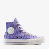 کتونی کانورس آل استار Chuck Taylor All Star Lift لژدار بافت‌دار دار بنفش زنانه اورجینال