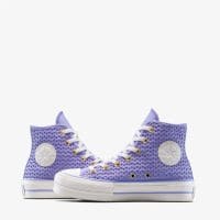 کتونی کانورس آل استار Chuck Taylor All Star Lift لژدار بافت‌دار دار بنفش زنانه اورجینال