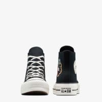 کتونی کانورس آل استار Chuck Taylor All Star Lift لژدار مشکی گلدار زنانه اورجینال