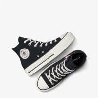 کتونی کانورس آل استار Chuck Taylor All Star Lift لژدار مشکی گلدار زنانه اورجینال