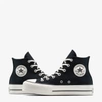 کتونی کانورس آل استار Chuck Taylor All Star Lift لژدار مشکی گلدار زنانه اورجینال