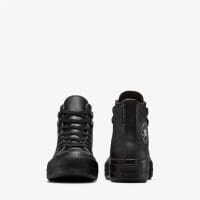 کتونی کانورس آل استار Chuck Taylor All Star Lift لژدار چرمی مشکی زنانه اورجینال