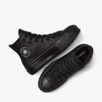 کتونی کانورس آل استار Chuck Taylor All Star Lift لژدار چرمی مشکی زنانه اورجینال