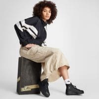 کتونی کانورس آل استار Chuck Taylor All Star Lift لژدار چرمی مشکی زنانه اورجینال