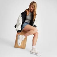 کتونی کانورس آل استار Chuck Taylor All Star Lift لژدار کرم آسمانی زنانه اورجینال