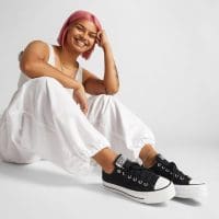 کتونی کانورس آل استار Chuck Taylor All Star Lift مشکی لژدار مردانه و زنانه اورجینال