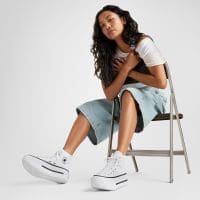 کتونی کانورس آل استار Chuck Taylor All Star Lift Double Stack سفید مردانه و زنانه اورجینال