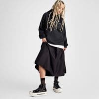 کتونی کانورس آل استار Chuck Taylor All Star Lift Double Stack لژدار چرم مشکی مردانه و زنانه اورجینال