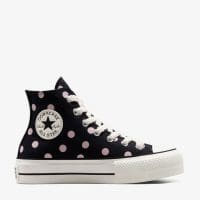 کتونی کانورس آل استار Chuck Taylor All Star Lift Polka Dots مشکی لژدار زنانه اورجینال